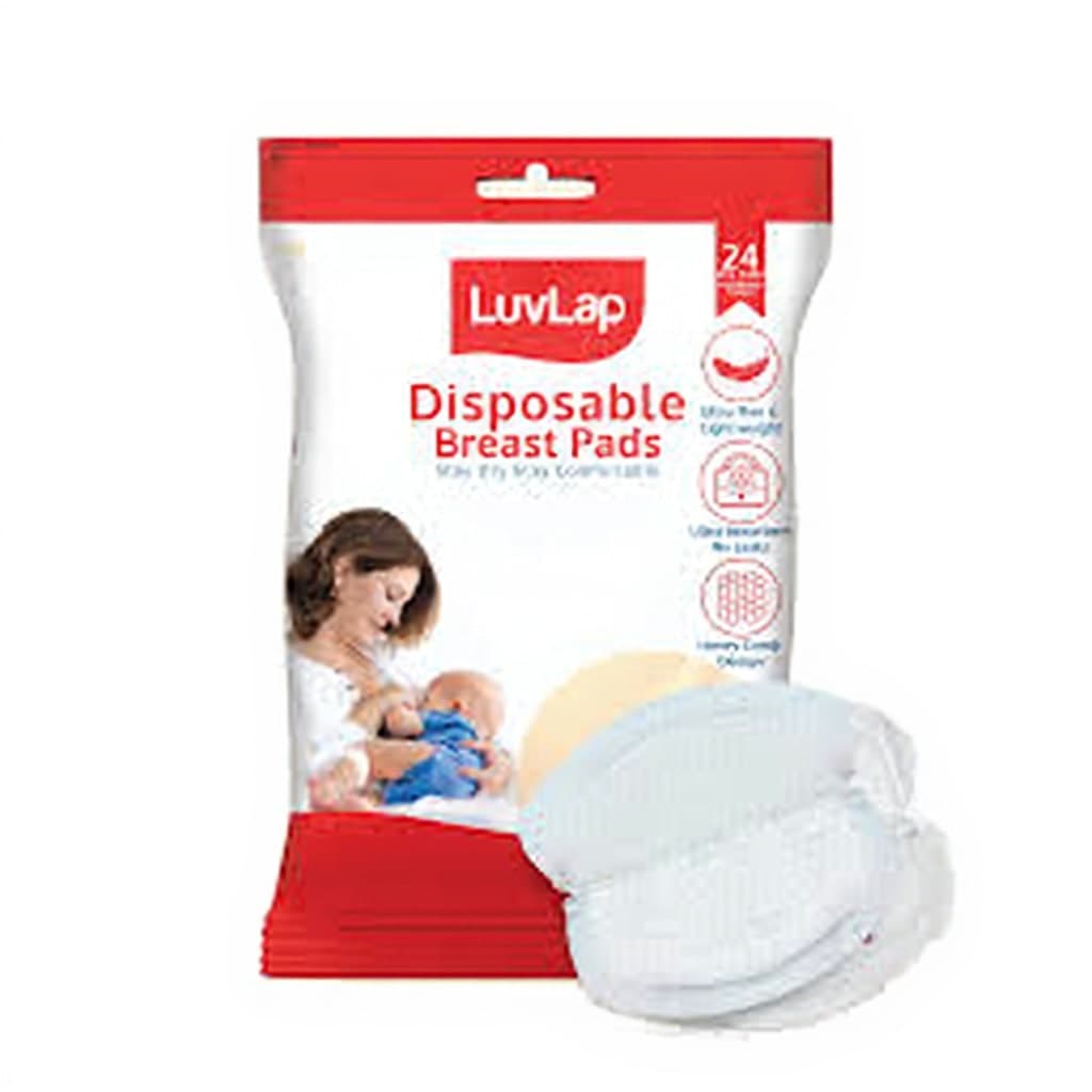 LuvLap Ultra Thin Honeycomb Nursing Breast Pads, 24pcs, Disposable