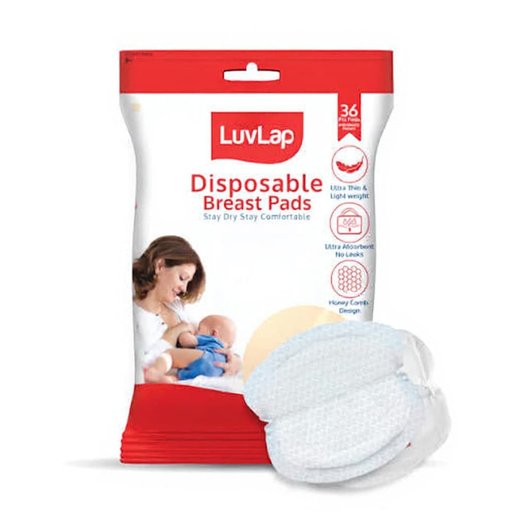 LuvLap Ultra Thin Honeycomb Nursing Breast Pads, 36pcs, Disposable